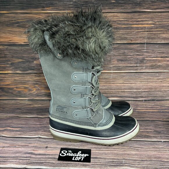 Sorel Shoes - Sorel Joan of‎ Arctic Women's Gray Fur Lined Winter Waterproof Boots
